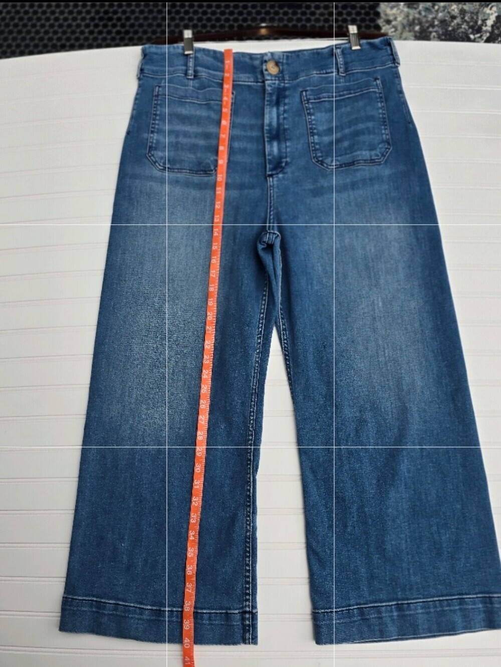Anthropologie Maeve The Colette High-Rise Wide-Leg Cropped Jeans - Size 34 - Picture 4 of 13